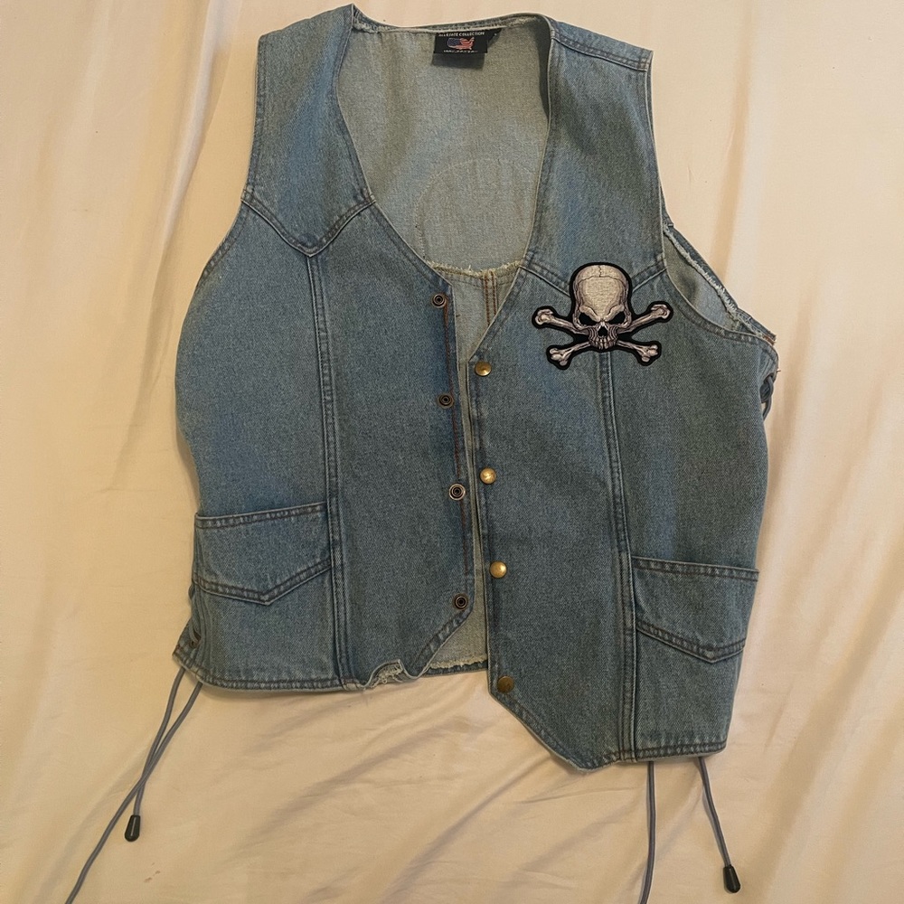 jean biker vest